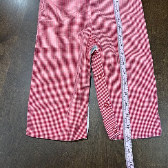 Mom & Me Smocked Christmas Longalls Overalls Baby Boy Size 3M Santa Reindeer - Picture 6 of 14